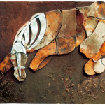 Walczacy III, z cyklu Futuroidy, 2001r, 315x235cm